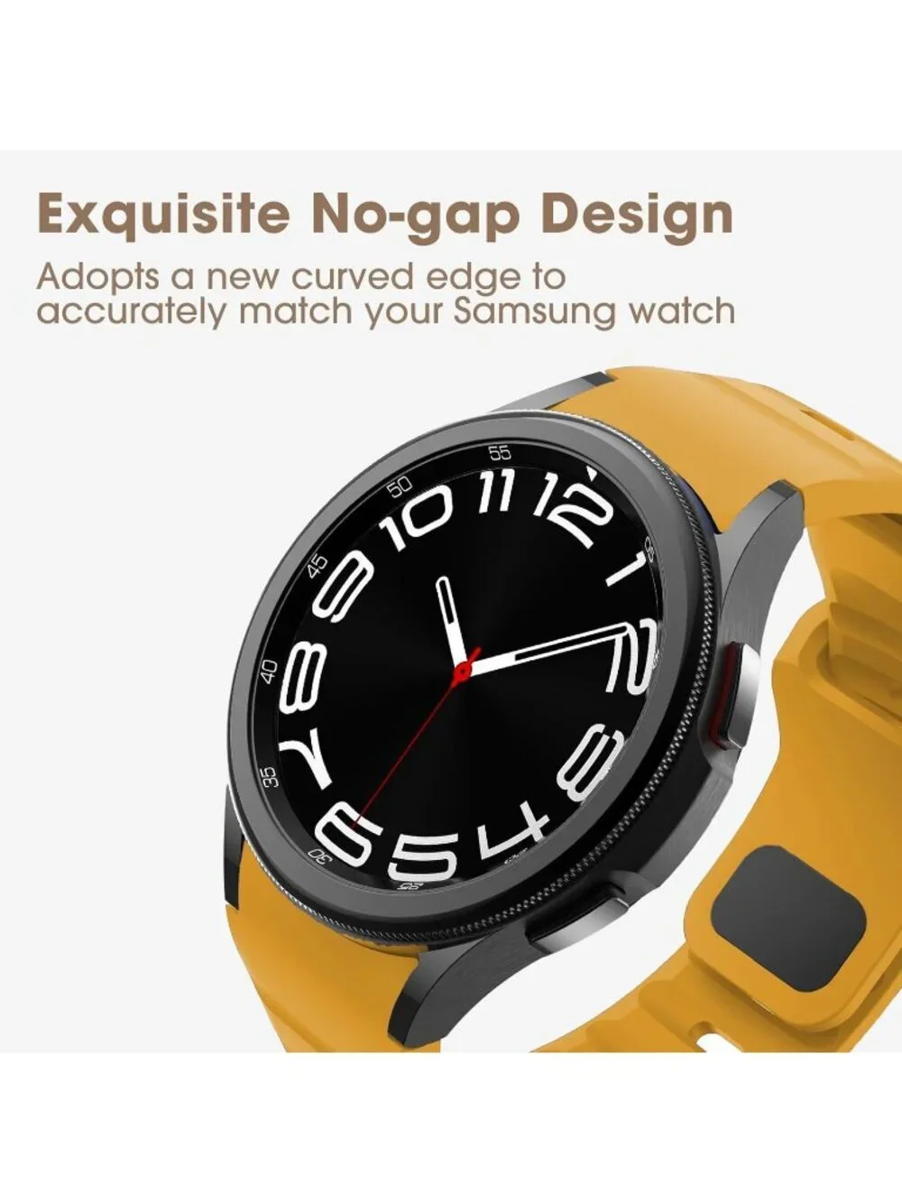 Mens Yellow Analog Sport Strap Silicone Replacement Samsung Galaxy Classic Watch